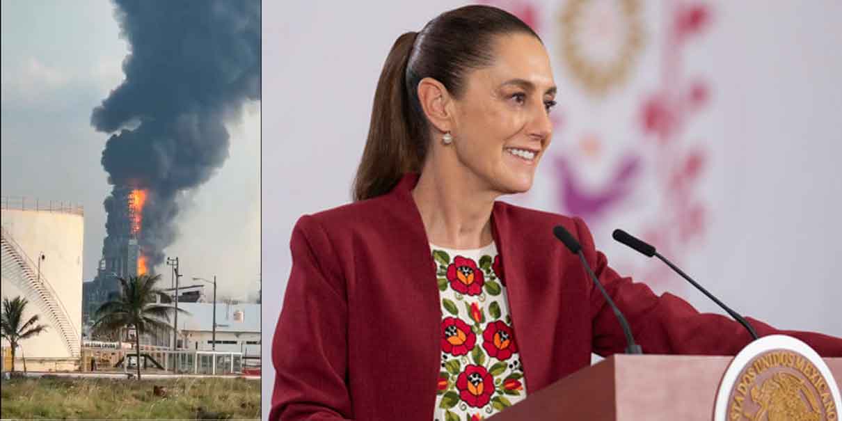 VIDEO. Incendio en Dos Bocas fue controlado sin heridos, confirma Claudia Sheinbaum