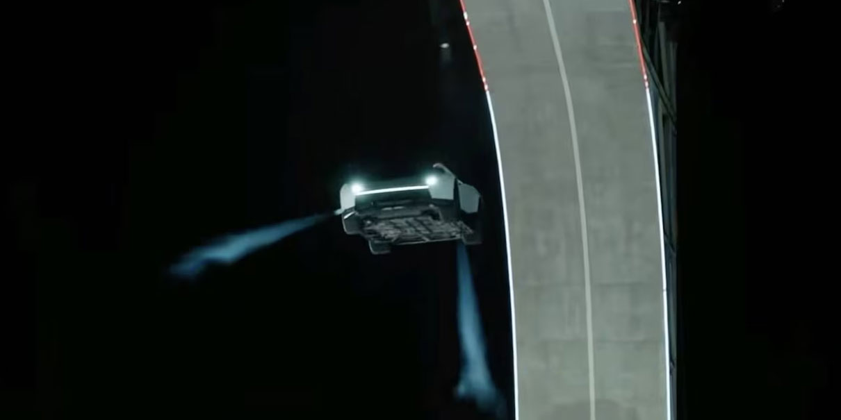 Así es el Tesla Roadster hace giros y saltos en el aire