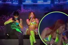 VIDEO. Yeri Mua fuma marihuana durante su espectáculo en Carnaval de Veracruz. Pidió "permiso" 