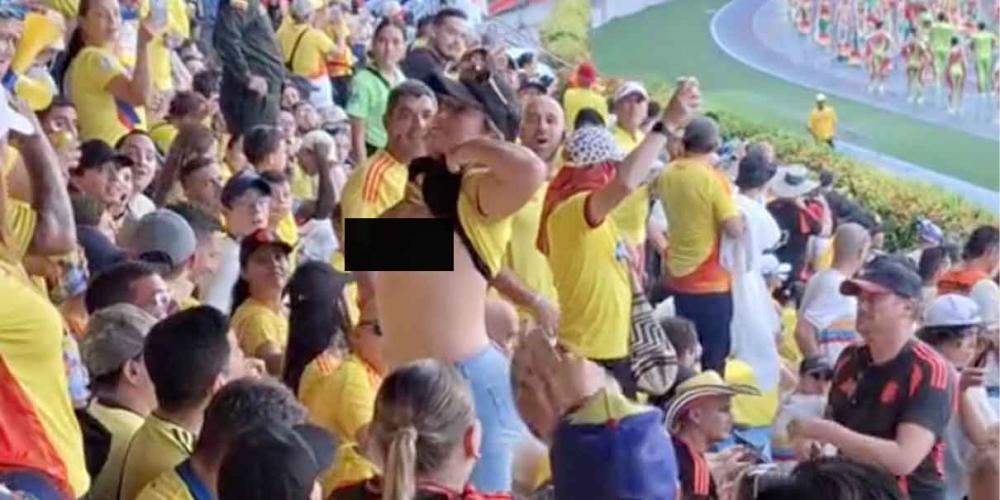 VIDEO. Mujer hace Toples en el partido de Colombia vs Ecuador 