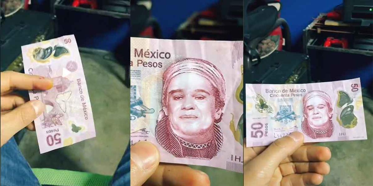 ¡Ah caray ese no es Morelos! Usuario comparte que recibió billete falso con la cara de Juan Gabriel