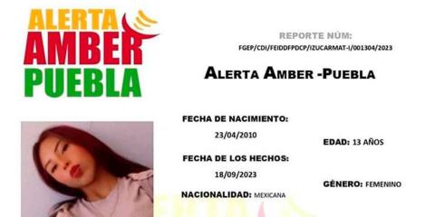 Ella es Isabela Denis de 13 años desaparecida en Tehuitzingo