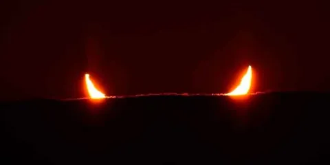 Así se observó  el eclipse solar parcial de principios de 2025 