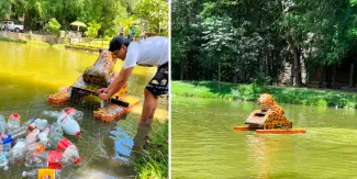 Estudiantes de Chiapas crean robot que recoge 120 kilos de basura en 30 minutos